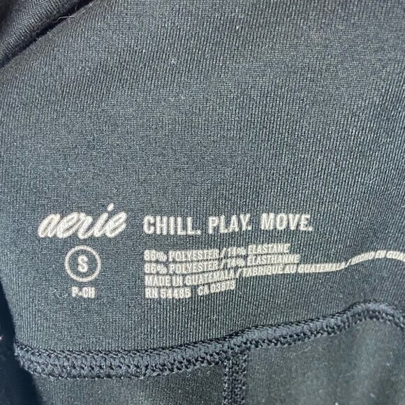 Aerie Black High Waisted Legging Play Real Me 7/8 Pant Size Small Stretch Pants - Picture 4 of 8